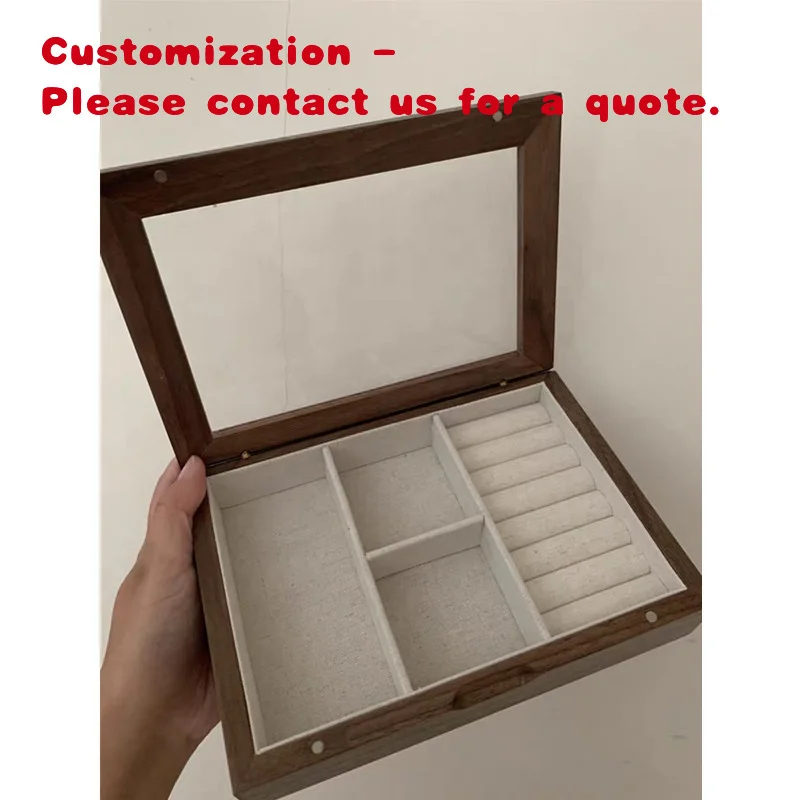 

custom.Factory Price Championship Rings Six Slots Wood Grain Top Display Boxes Rings Jewelry