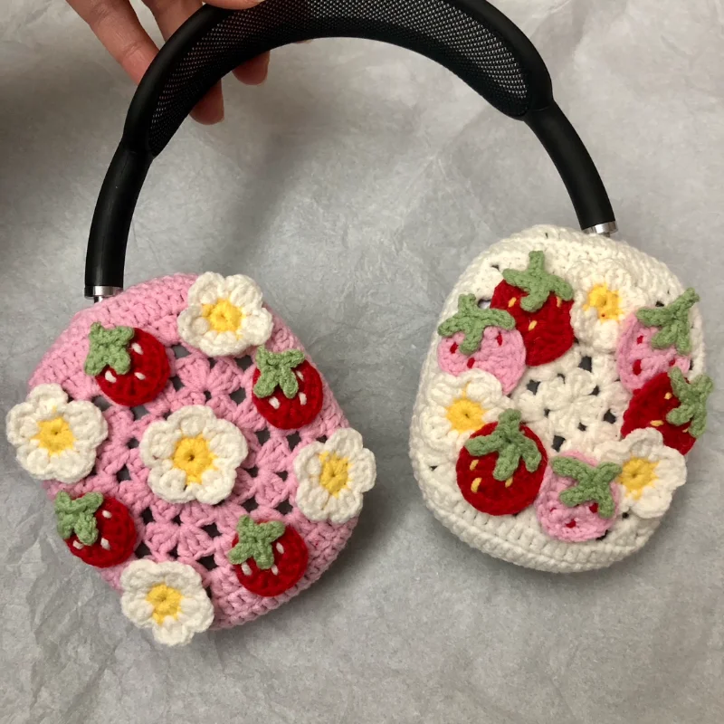 

JENNIE Knitted Airpods Max Cases Cover Custom Handmade Plush Headphone Protective Case Bluetooth Earphone Decoration Accessories