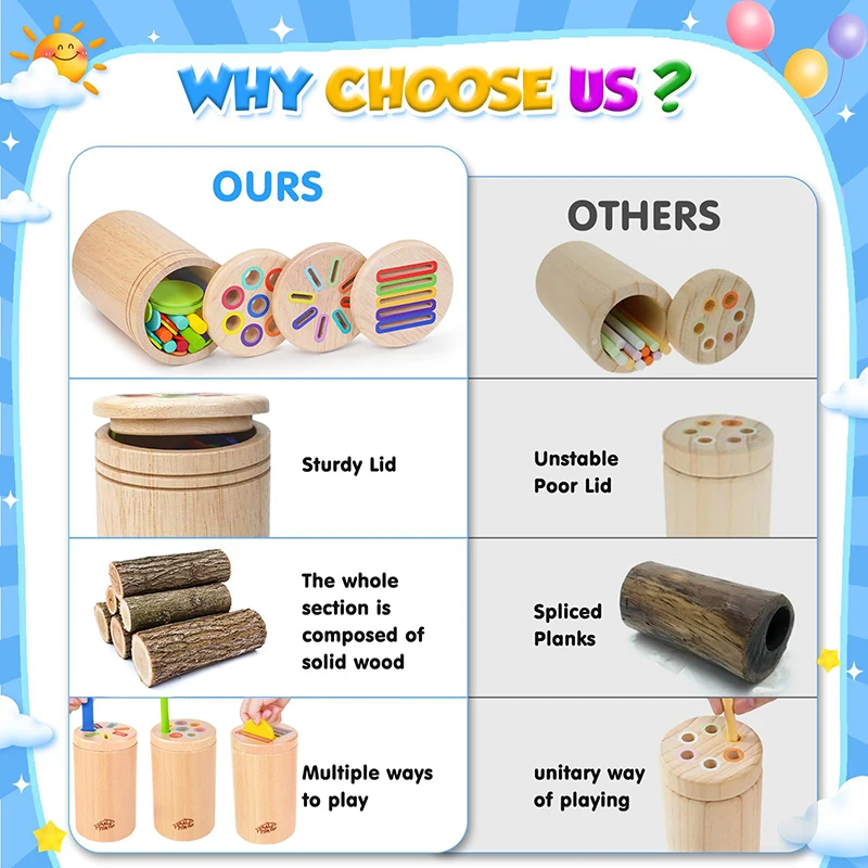 Brinquedos montessori para 2 3 4 anos de idade, brinquedos educativos sensoriais de classificação de cores 3 em 1 para crianças de 1 a 3 anos