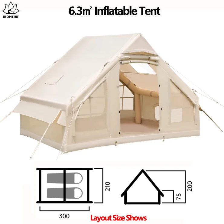 

6.3㎡Inflatable Tent Outdoor Camping Full Set of Equipment Sunscreen ThickenOxford Cloth Field Overnight Rainproof Camp Marquee