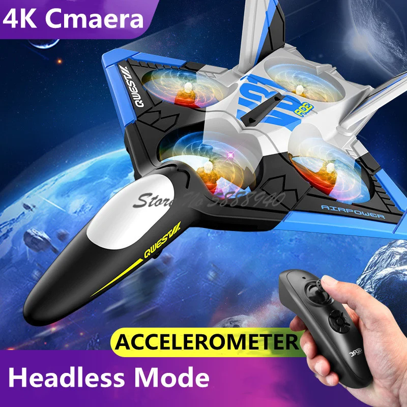 4K Camera Aerial Remote Control Fighter 2.4G 150M 3D Roll Attitude Hold Headless Mode EPP Gravity Induction RC Airplane Model