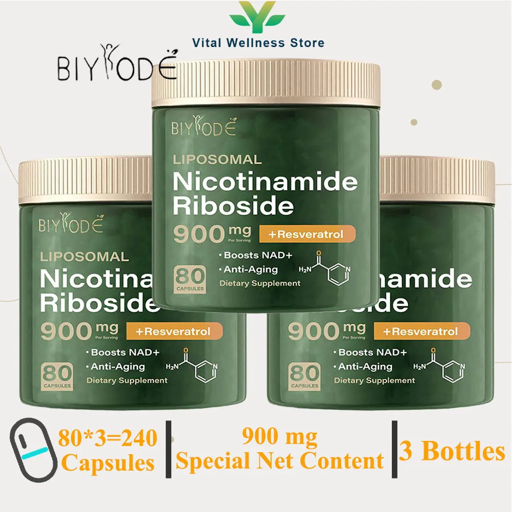 3Bottles Nicotinamide Riboside Supplement,NAD+ Supplement Capsules,Energy For Anti-Aging, Improve Cellular Health