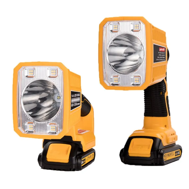 Imagem -06 - Adaptador de Luz do Trabalho da Lâmpada da Ferramenta do Diodo Emissor de Luz para a Bateria do Li-íon de Dewalt 18v 20v 1250 Lúmen Lanterna sem Fio Spotlight com Usb