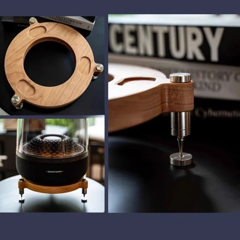 Walnut Wood Desktop Stand Speaker Bracket Stand Holder shock Mount for Harman Kardon Aura Studio 3/4