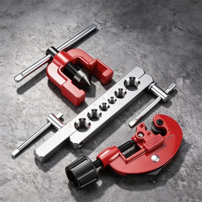 Copper Tube Cutter Flaring Tool Kit 3-28mm Tube Expander Reamer for Refrigeration Air Conditioner Brake Line Pipe Work Tools