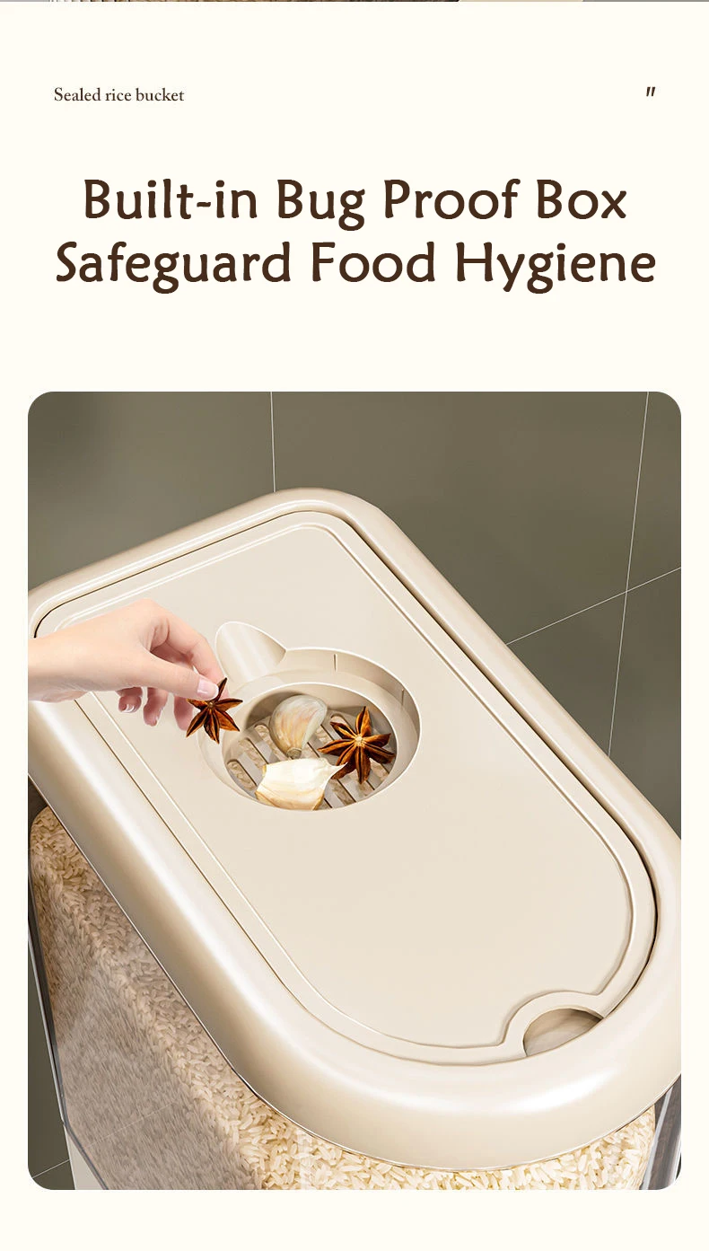 Con scatola di immagazzinaggio per conservare cereali, riso, cucina, per uso alimentare, cereali vari, barili di riso, barattolo sigillato a prova di umidità