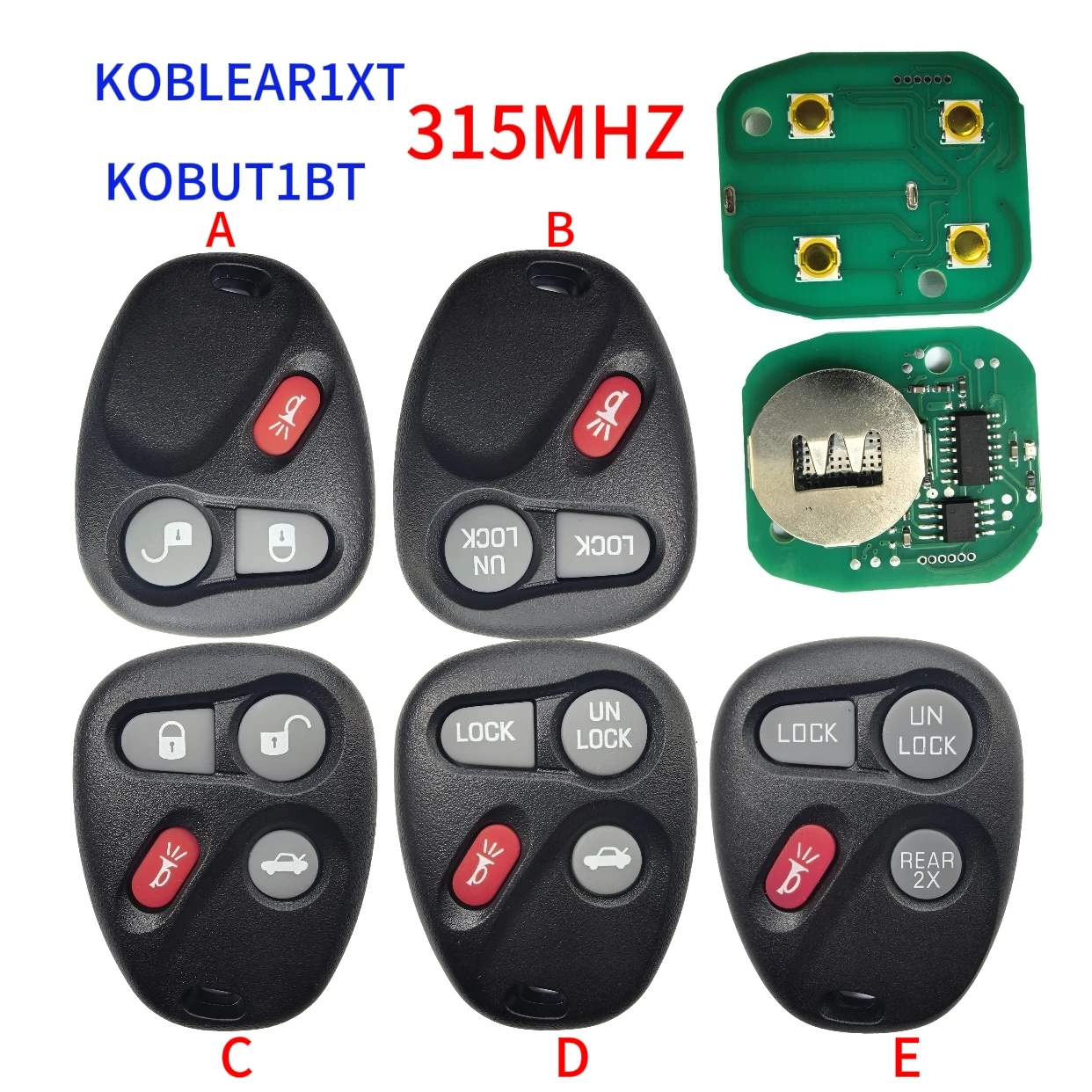 

JXKEYS KOBLEAR1XT/KOBUT1BT Keyless Remote For Chevrolet Silverado Suburban S10 Tahoe Fit GMC Yukon Sierra Buick 315Mhz Car Key