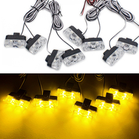 2 LED Police Clamp Strobe Lights Red Blue Amber Flash Lamp 12V Vehicle bumper Grille Emergency Warning Flasher light Accessories