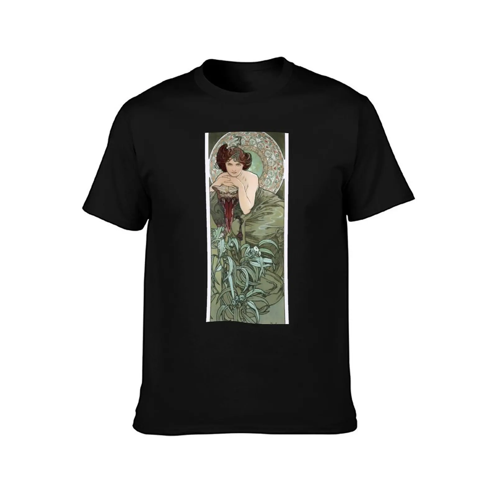 The Precious Stones: Emerald Alphonse Mucha T-Shirt t shirts designer T-Shirt