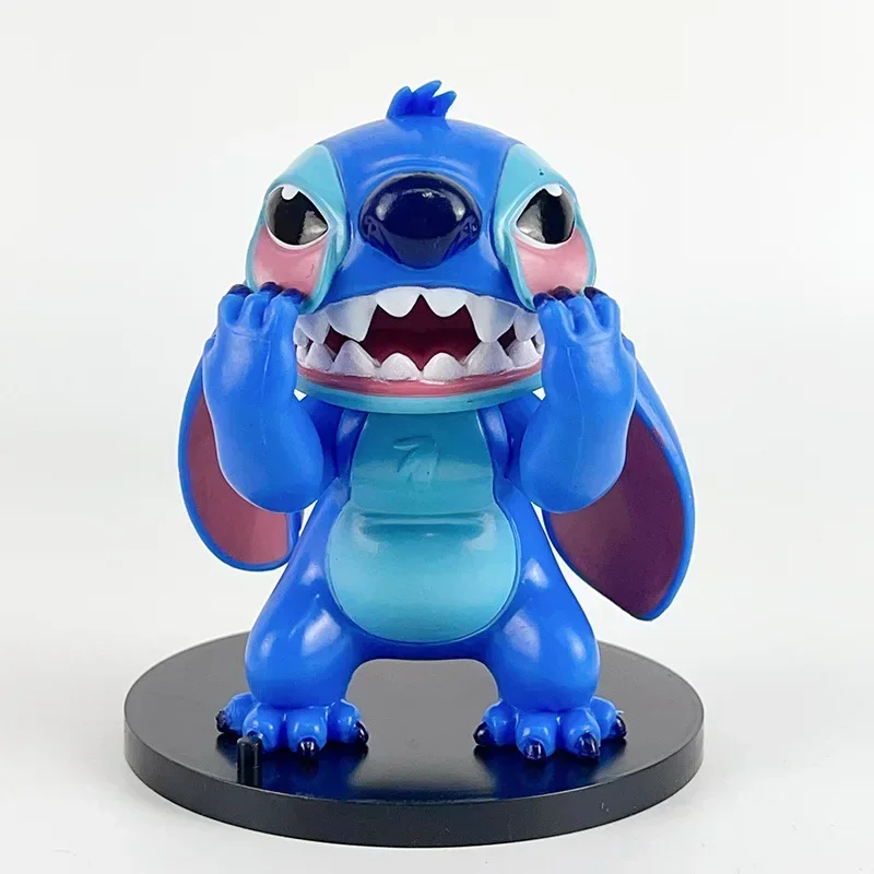 12cm Disney Ghostface Stitch Lilo & Stitch Happy Demon oryginalna figurka Model zabawkowy zbieraj ozdoby chłopiec prezenty świąteczne