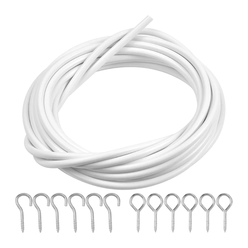 

Curtain Wire 4 Metre Length with 6 Hooks and 6 Screw Eyes Kits for Home Decors Drop shipping