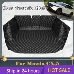 Car Trunk Mat For Mazda CX-5 CX5 CX 5 KF 2017~2024 Dirt-resistant Fully Trunk Mat Luxury Rear Cargo Tray Car Accessories 2023