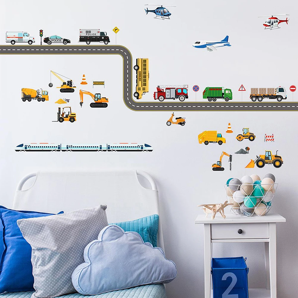 Boys Bedroom Car Poster Mural Removable Wall Decals 30*60cm 11.8*23.6in Transfer Belt Easy To Peel Off High Quality