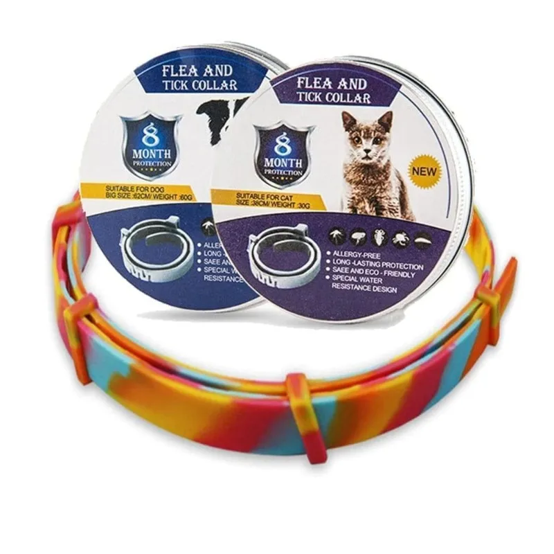 New Cat Dog Collar Anti Flea Ticks Mosquitoes Outdoor Adjustable Pet Collars 8 Months Long-term Protection Puppy Pet Accessories