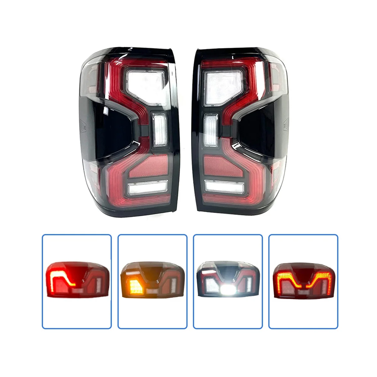 

1 Pair Pickup Truck LED Tail Lights Tail Lamps Turn Signal Fog Lamp LED Taillight for Ranger T9 2022 2023