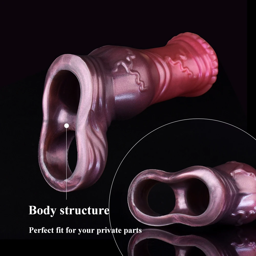 Horse Penis Sleeve Big Knot Clitoris G-spot Stimulate Cock Sleeve Extender Dick Enlargement/Extender Delay Ejaculation for Men