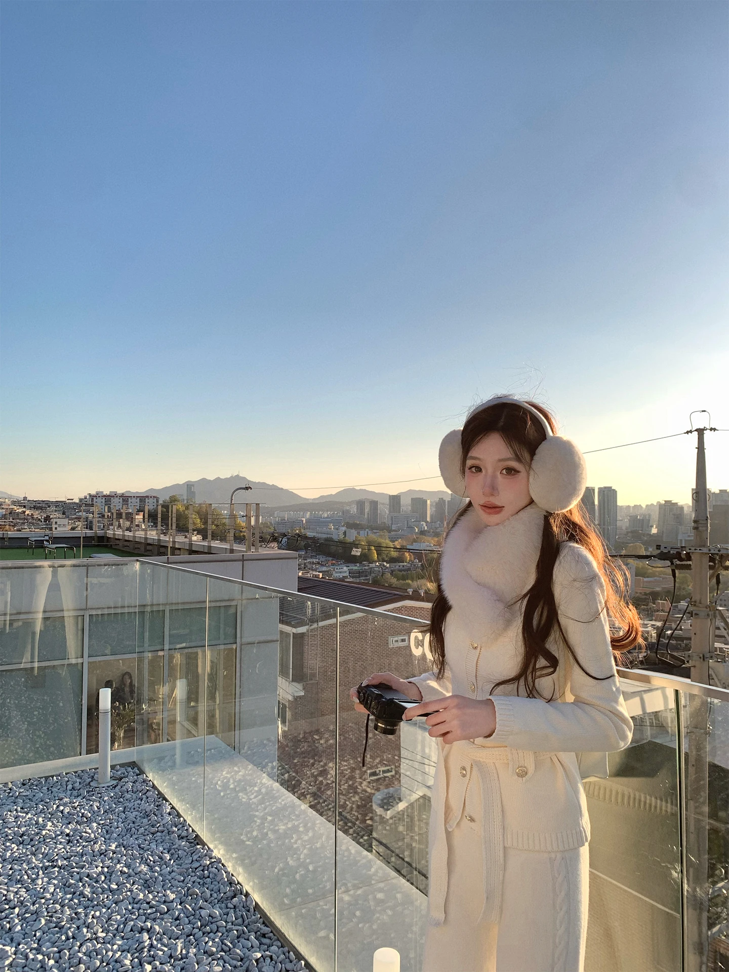 

Мягкий вязаный кардиган Pinky Piggy Brownie Star с меховым воротником, женский, средней толщины, с длинными рукавами, в корейском стиле, зимний