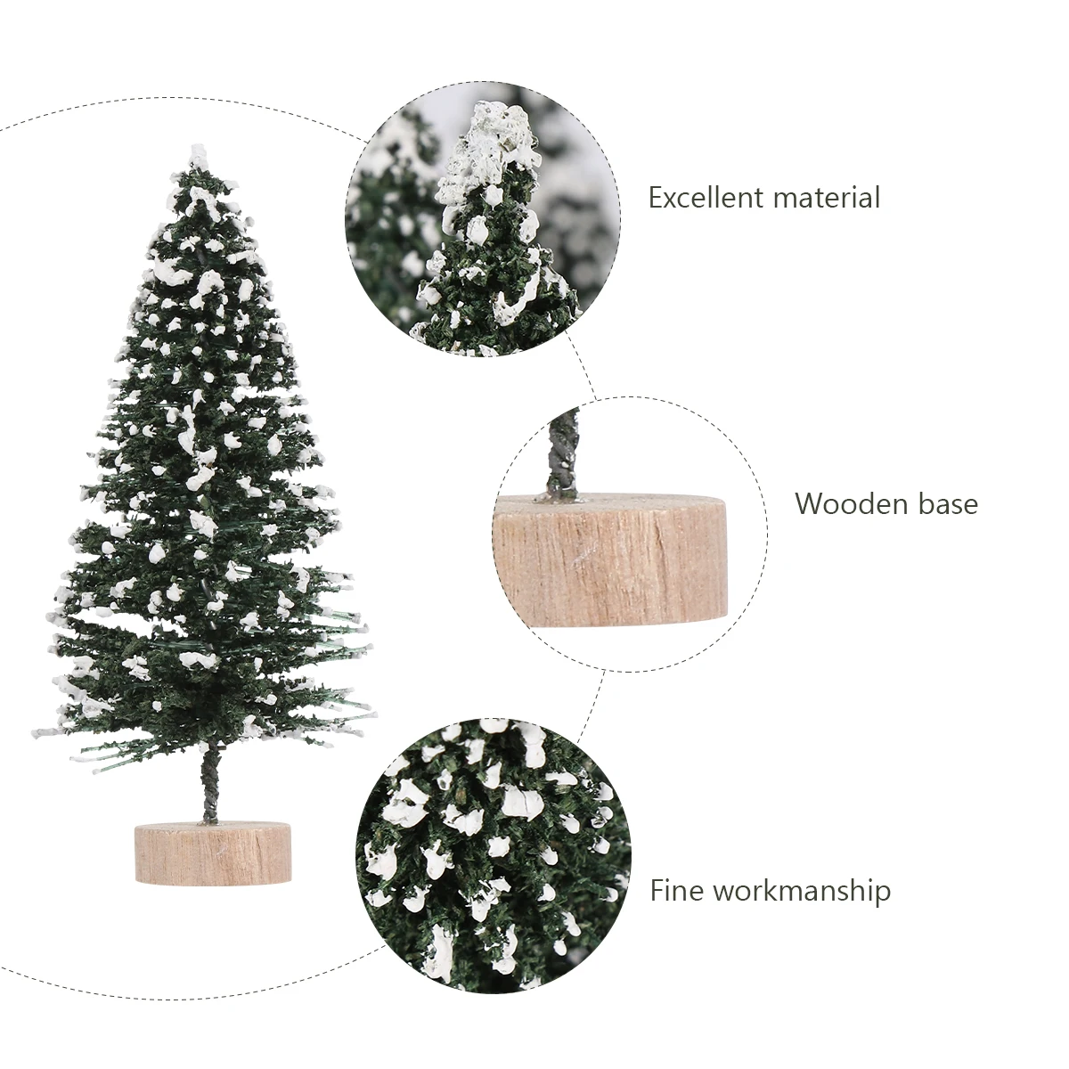 

12 Pcs Mini Christmas Trees Wooden Base Green Fake Snow Frost Ideal Home Party Decorations Christmas nament Artificial Trees