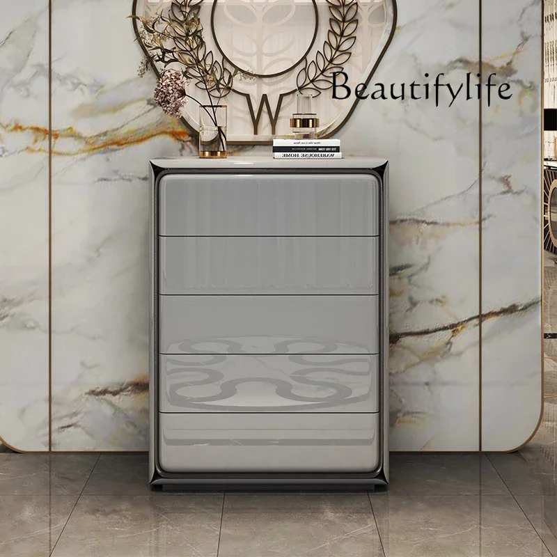 

minimalist chest of drawers Modern light luxury chest of drawers Bedroom bedside storage Living room storage decorative cabinet