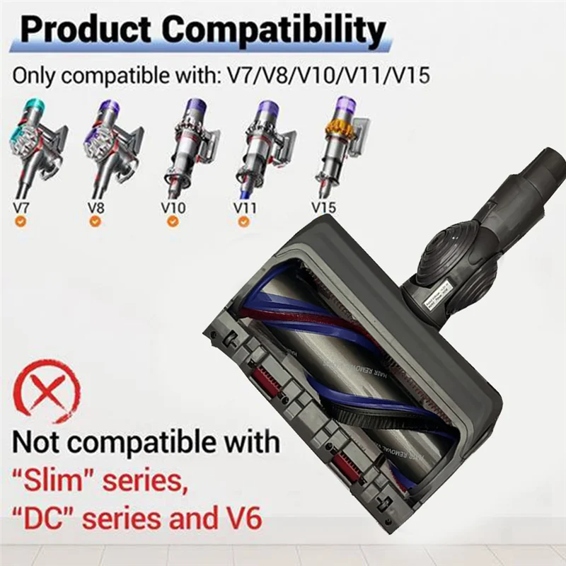 

A66T-Quick-Release Anti-Tangle Cleaner Head For Dyson V7/V8/V10/V11/V15 Vacuum Cleaner Parts With Switch Lock For Hardwood Floor