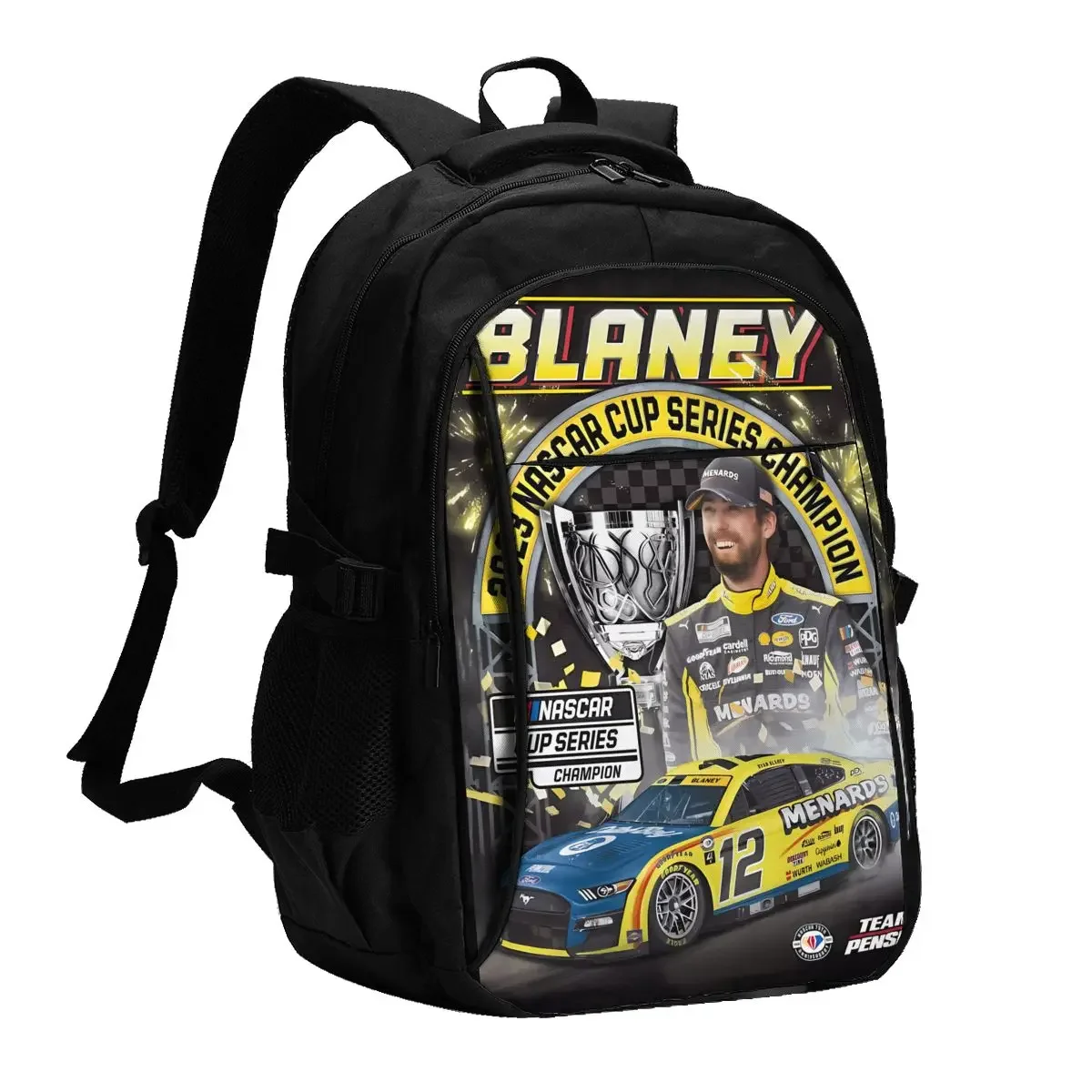 

Ryan Blaney 12 Travel Laptop Backpack, Business Water Resistant Backpack with USB Charging Port, College Bag for Men & Women