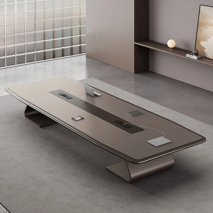 

Painting conference table simple modern high-end light luxury large conference room meeting