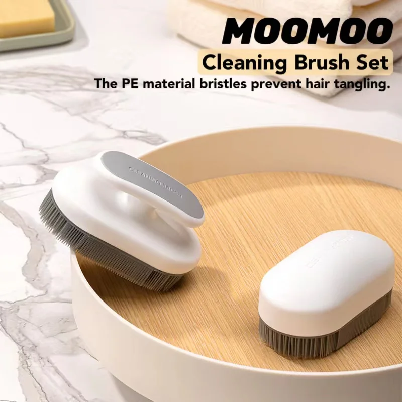 2Pcs Soft Bristle Cleaning Brush, Silicone Laundry Stain Brush, Small Household Washing Brush Scrub Brush, Comfort Grip