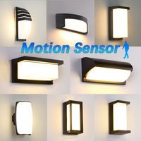 LED Wall Light Motion Sensor Indoor Outdoor AC85-265V ABS Waterproof Led Lights Wall Lamp Room Decor For Garden Home Living Room