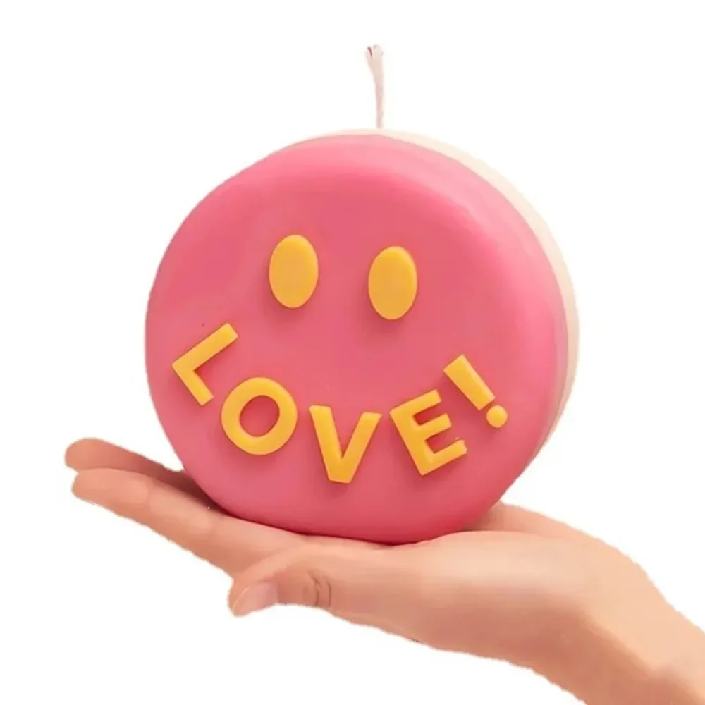 Super Popular Silicone Mold for DIY Crafts - Smiling Face Letter Design Simple Cake Mould Scented Candle Maker for Home Use
