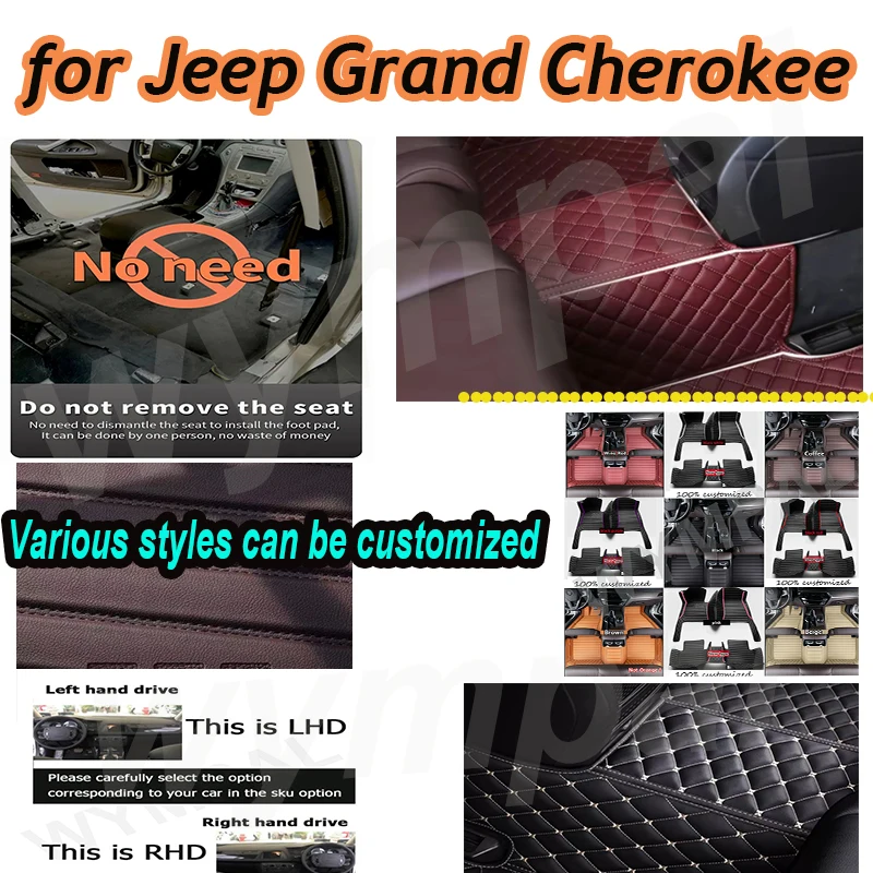 

LUXURY Car floor mats for Jeep Grand Cherokee WK WK2 2011 2012 2013 2014 2015 2016 2017 2018 2019 2020 2021 2022 Custom auto