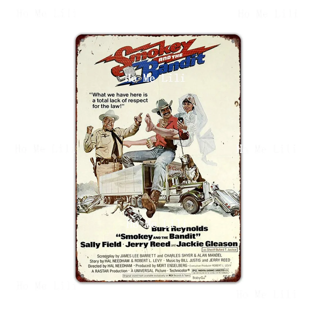 Ylens Smokey Bandit Tin Poster Burt Reynolds Reproduction Metal Sign Drawing Room Decorate