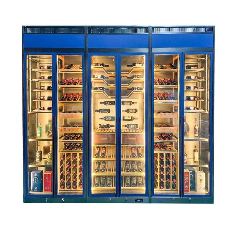 2026 Air Cooling Wine Fridge Cooler Dual Zone Temperature Control Quiet 4-Door Home Bar Wine Storage Cabinet