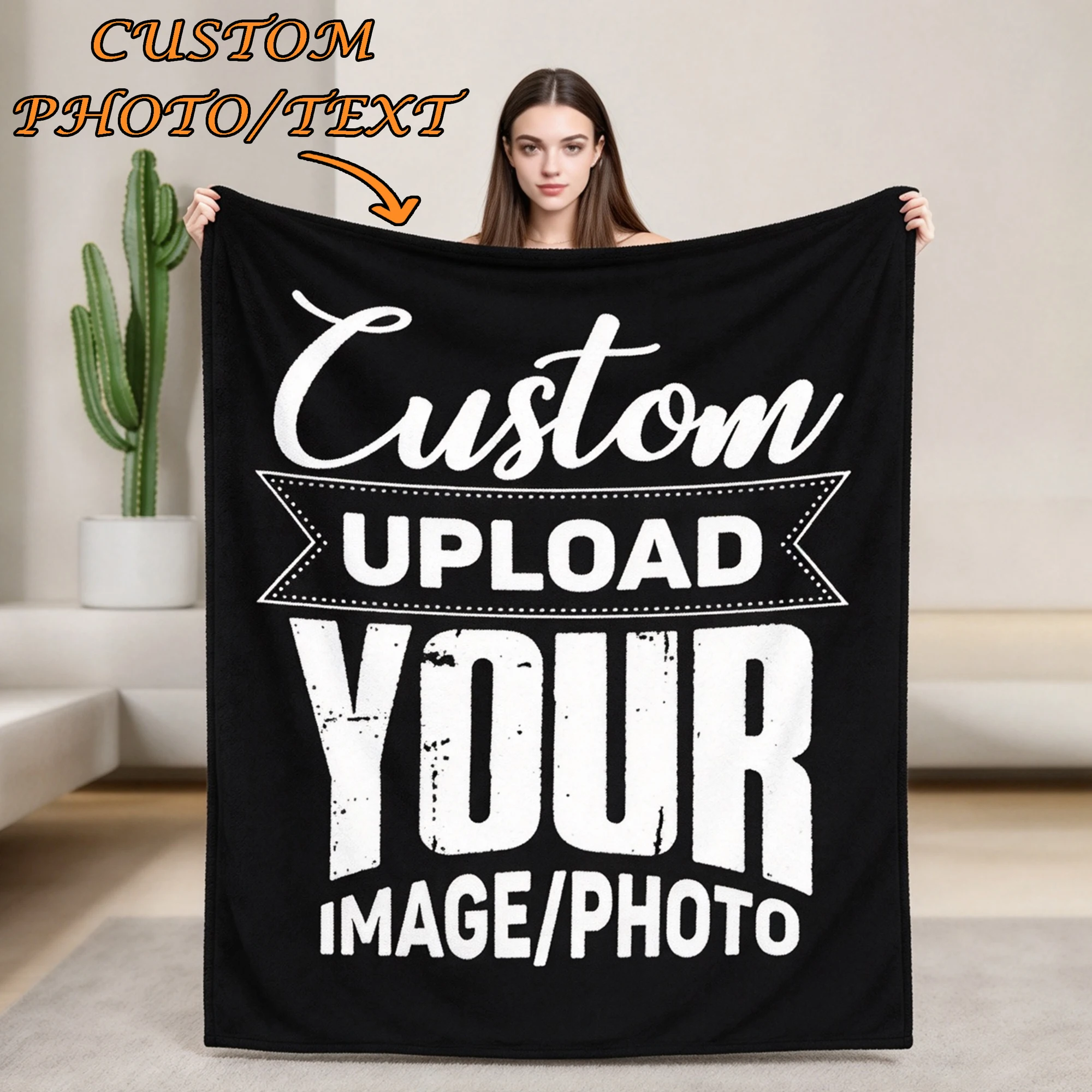 Sofa Fleece Custom Your Design Here Throw Blanket Flannel Personalized Logo Printed Blankets for Bedroom Travel Sofa Bedspreads