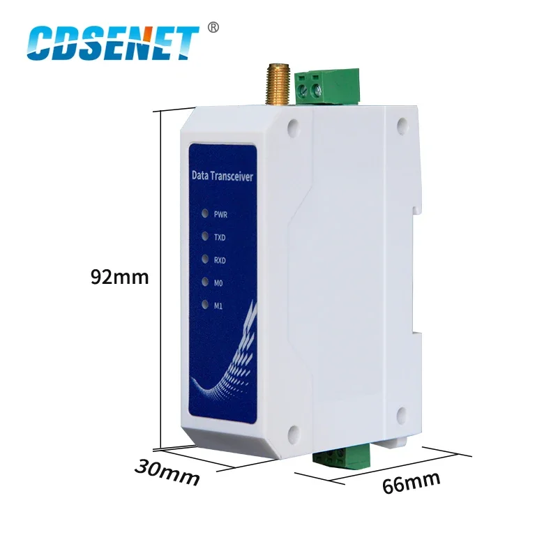 RS485 433MHz ModBus Wireless Data Transmission Digital Radio 20dBm GFSK Long Range 1km Din-Rail Prevent Fire Module SMA-K