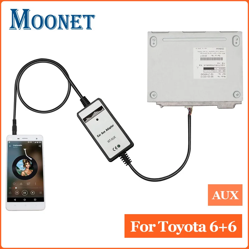

Автомобильный CD-менеджер Moonet, адаптер входа AUX 3,5 мм для Toyota Avensis RAV4 Auris Corolla Camry Tacoma (без Navi или DVD