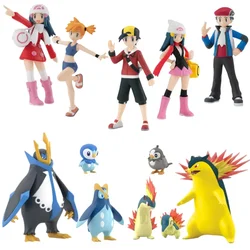 BANDAI Pokemon Figures Scale World Sinnoh Region Johto Region World Hoenn 2 Set Haruka Hikari Hibiki Anime Child Christmas Gift