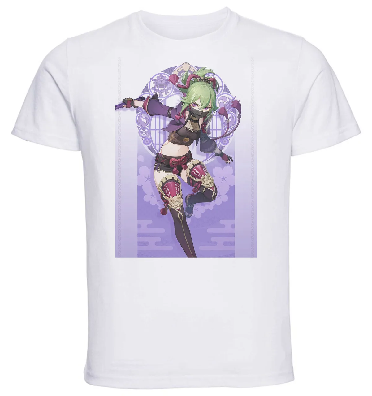 T-Shirt Unisex White Videogame Genshin Impact Kuki Shinobu