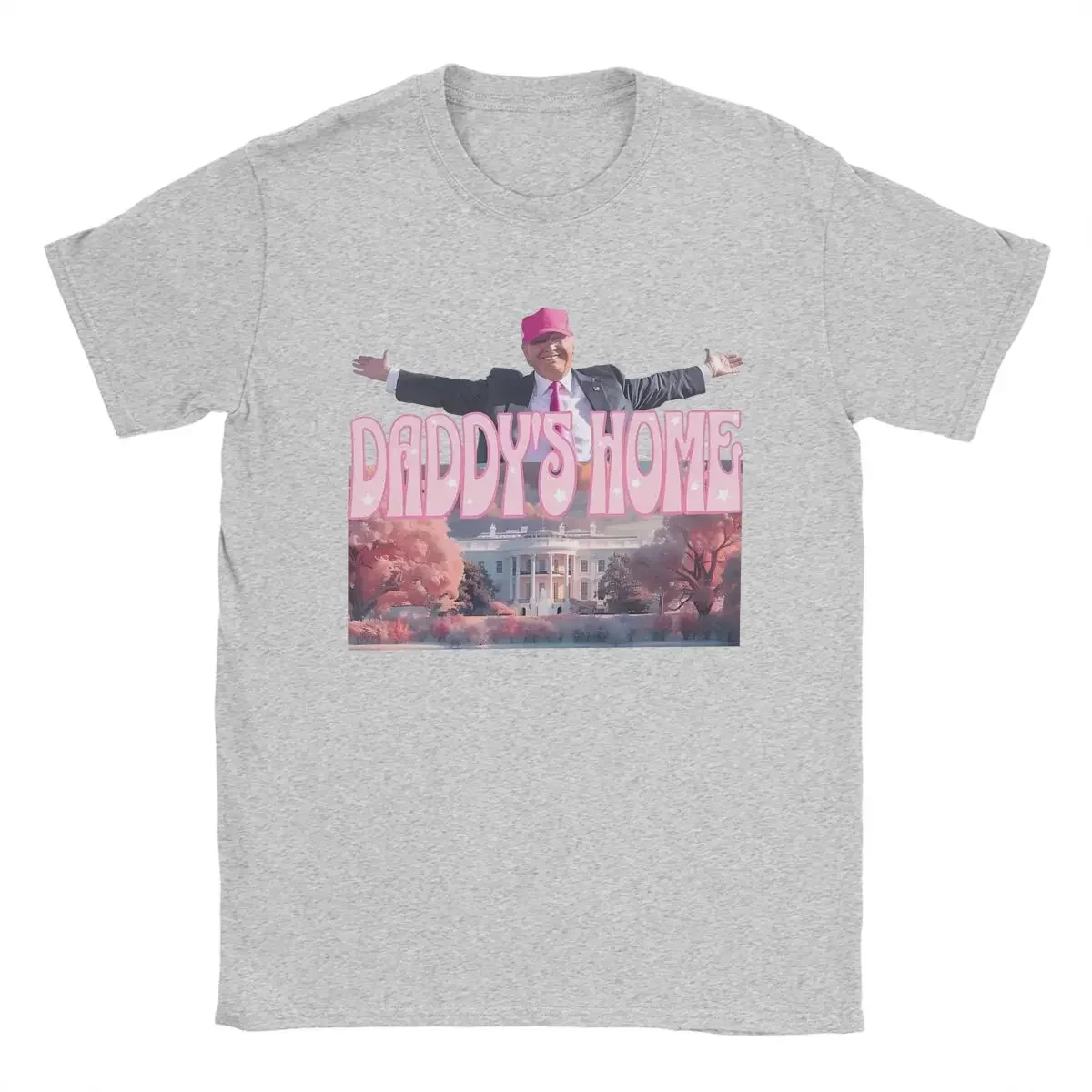 Men Women 2024 Donald Trump Pink Daddy's Home Shirt  Tee Clothing New Arrival Apparel Fashion Pure Cotton President T Shirt sale image 4