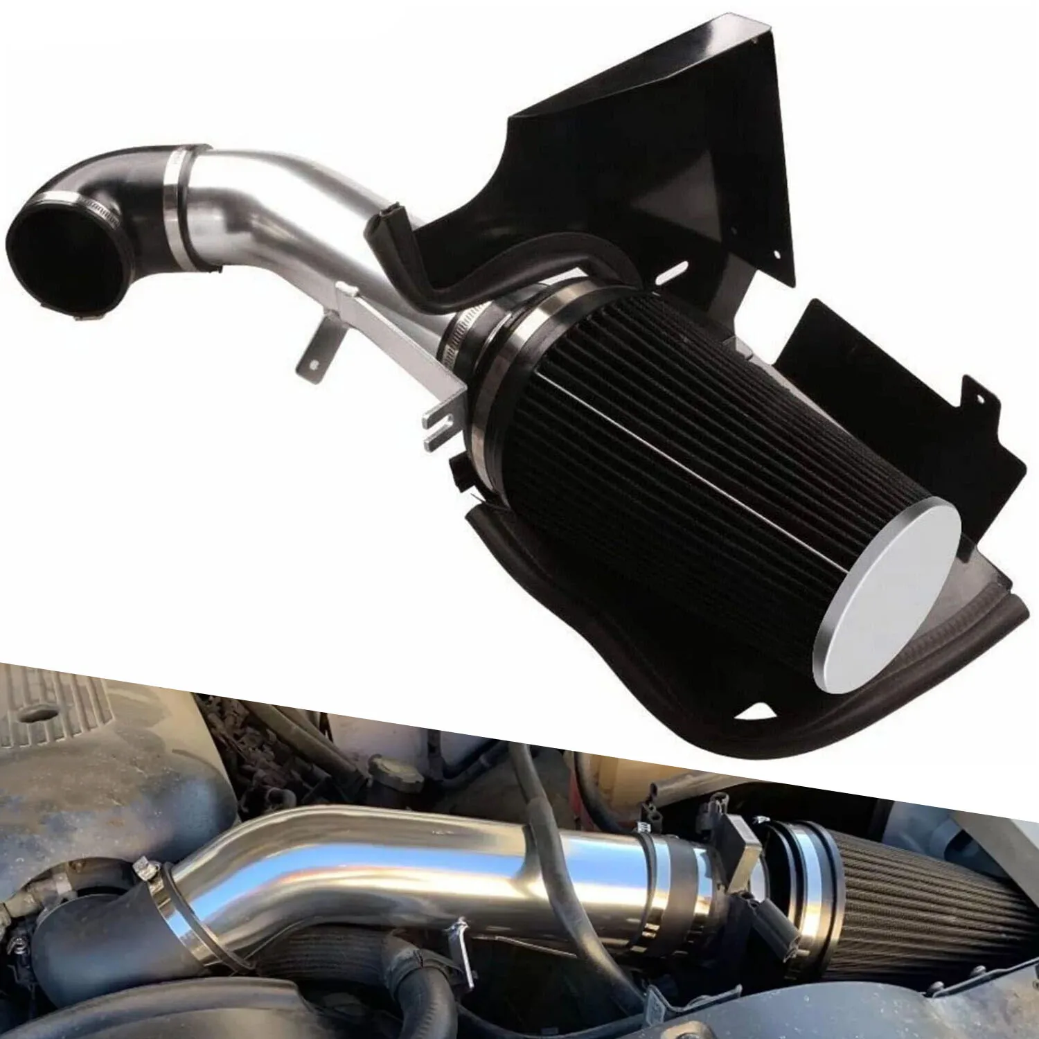 

Aluminum Cold Air Intake System Heat Shield + Filter for 1999-2006 Chevy GMC Silverado Car Modification Accessories