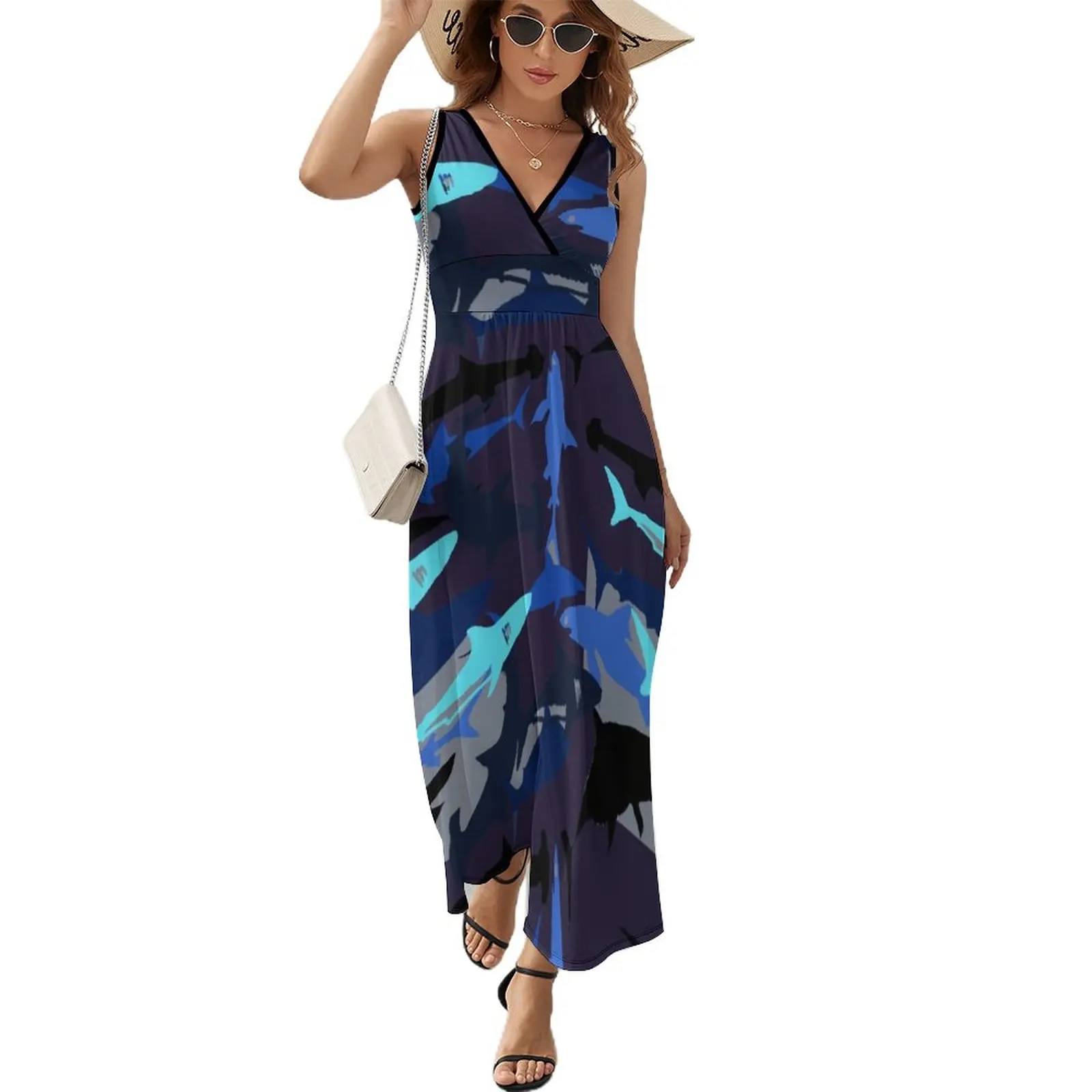 

shark Sleeveless Dress Women's dresses summer women's suit Female clothing summer dresses