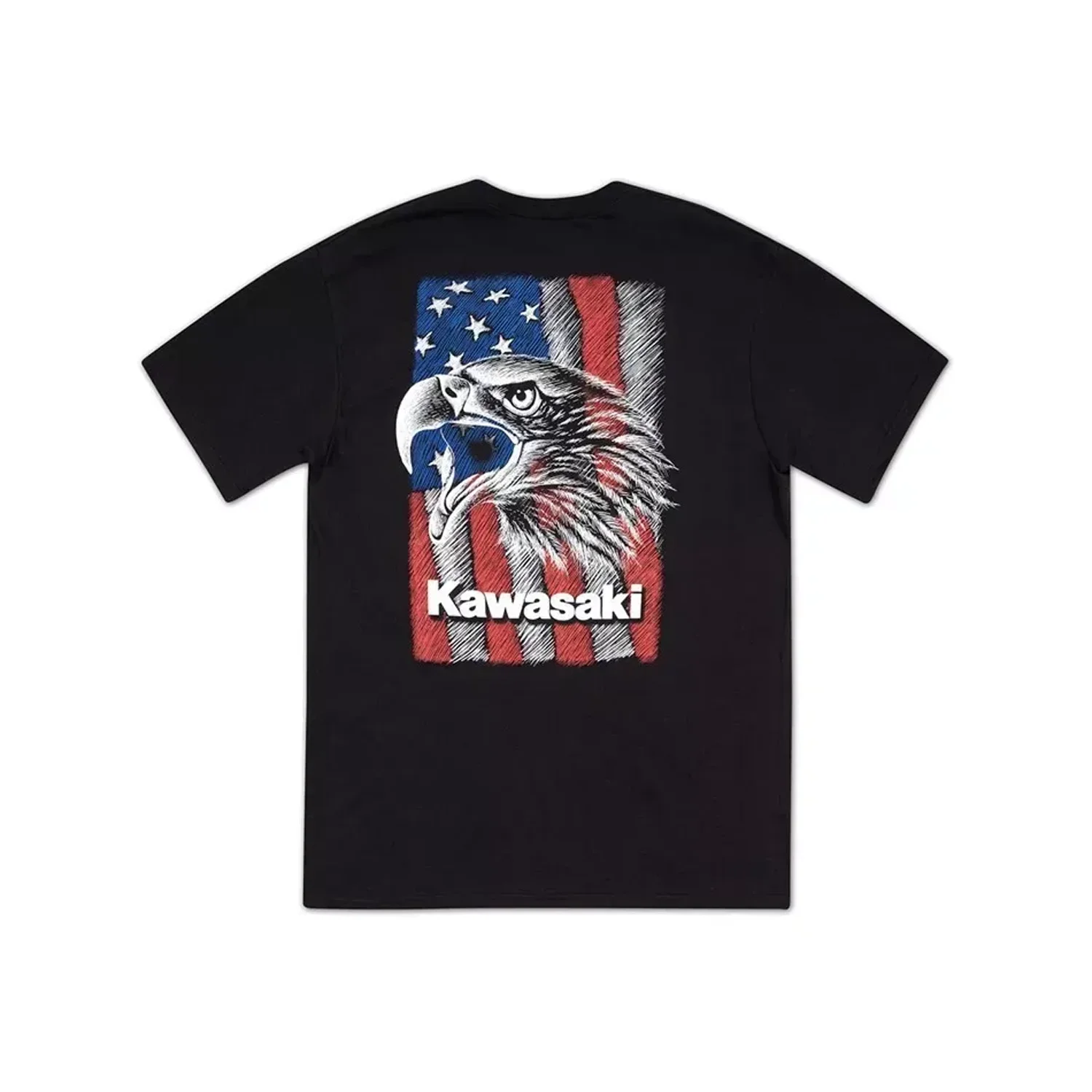 

Kawasaki American Eagle Flag T-shirt New Outdoor Cycling Summer Classic Tee Adults Loose Exercise Off-road Motorcycle Jersey