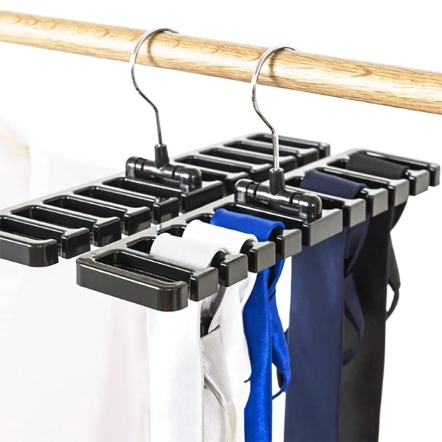 1-3 Stück Drehbarer Gürtel-Organizer mit 10 Kartenfächern, Platzsparender Kleiderbügel für Gürtel, Krawatten und Accessoires, Werkzeug zur Haushaltsorganisation – Detail 2