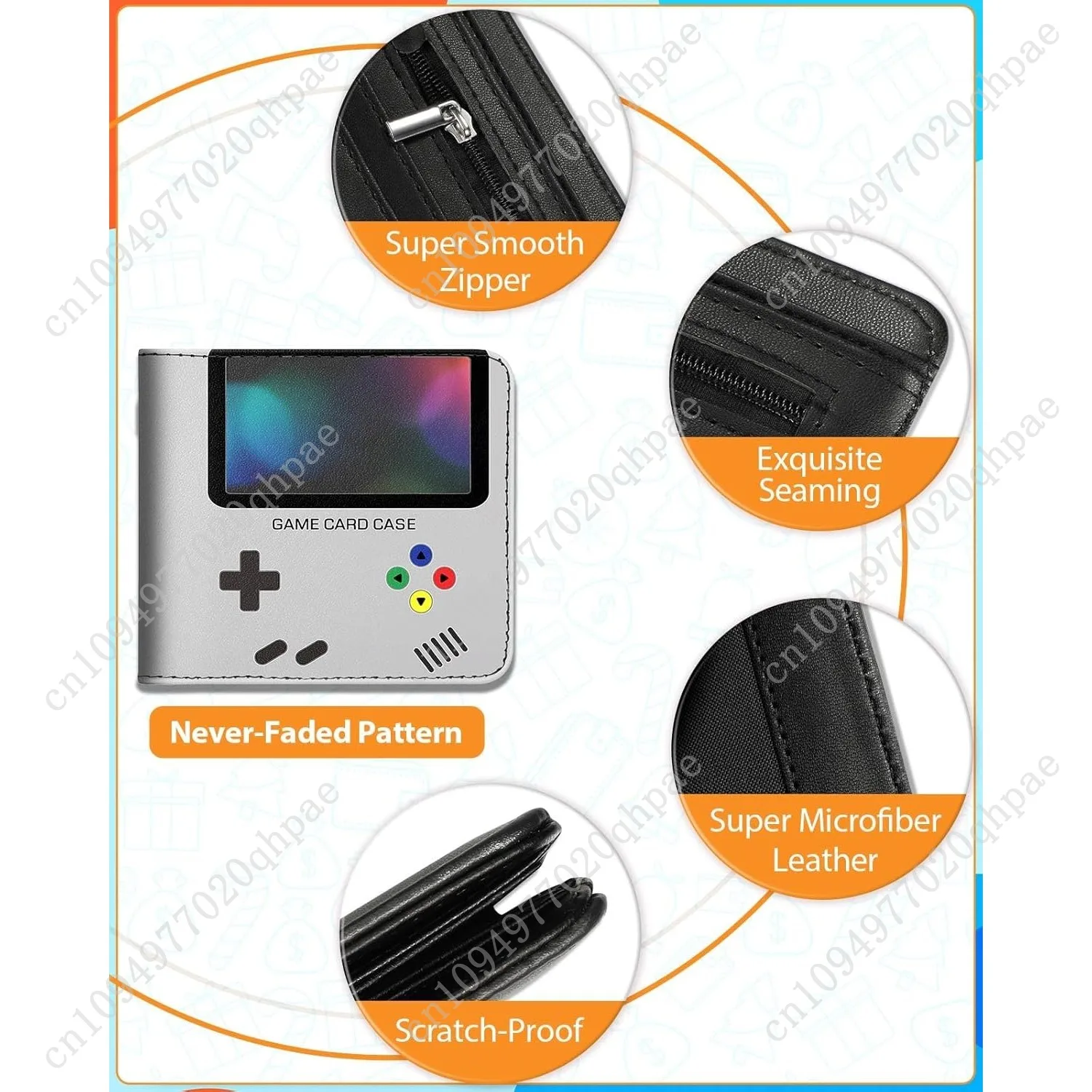 Bistup Boys Wallet Cute Leather Bifold Wallet Video Game for Teen Boys Cool Credit Card Cash Id Holder Rfid Blocking Fun Gamer B