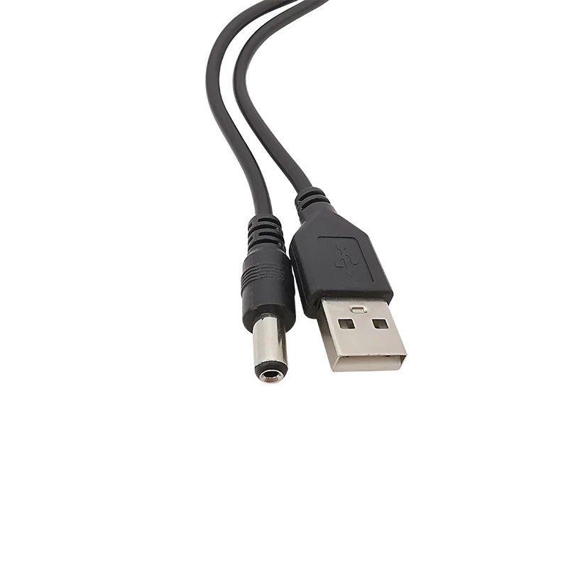 9V USB Type A 2.0 Male Plug to 5.5mm x 2.1mm DC Power Male Plugs Wire Lead Cable Connector 80CM