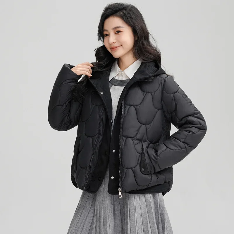 

New Winter Parkas Women Jacket Hooded Thick Warm Cotton Padded Parka Basic Coat Female Short Jacket Outerwear