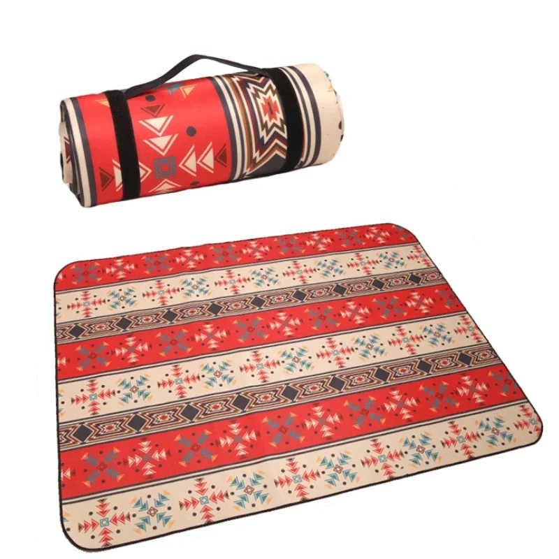 

2Mx2M Outdoor Ethnic Camping Mat Thickened Outdoor Picnic Mat Picnic Cloth Floor Mat Portable Waterproof and Moisture-proof