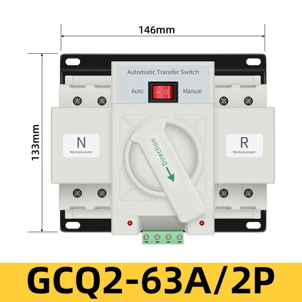 Automatic Transfer Switch Dual Power Changeover Controller For Home PV Solar System 2P 4P 63A 125A Industrial Circuit Breaker Un