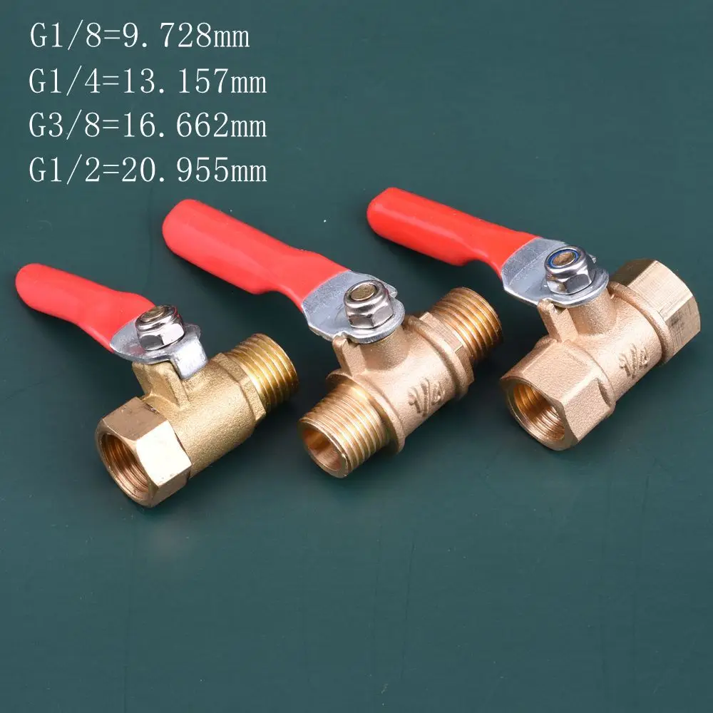 Brass Ball Valves with G1/8 - G3/8 Threads and 8 - 10mm Barb Fittings for Versatile Plumbing Connections