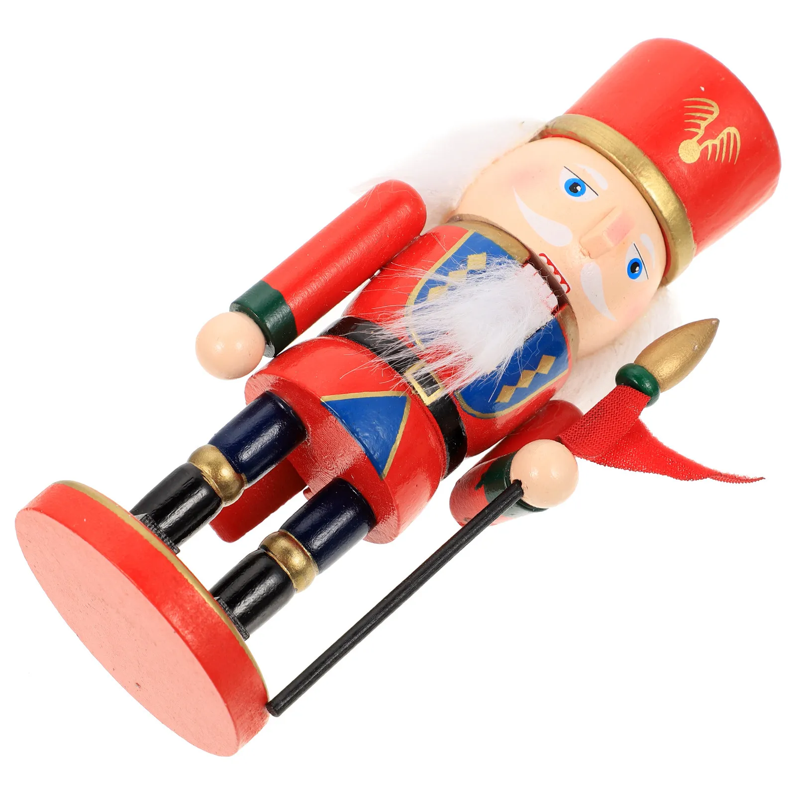 

1pc Wooden Nutcracker Soldier Christmas Decoration Festive Holiday Ornament Desktop Xmas Decor Party Window Craft Home Display