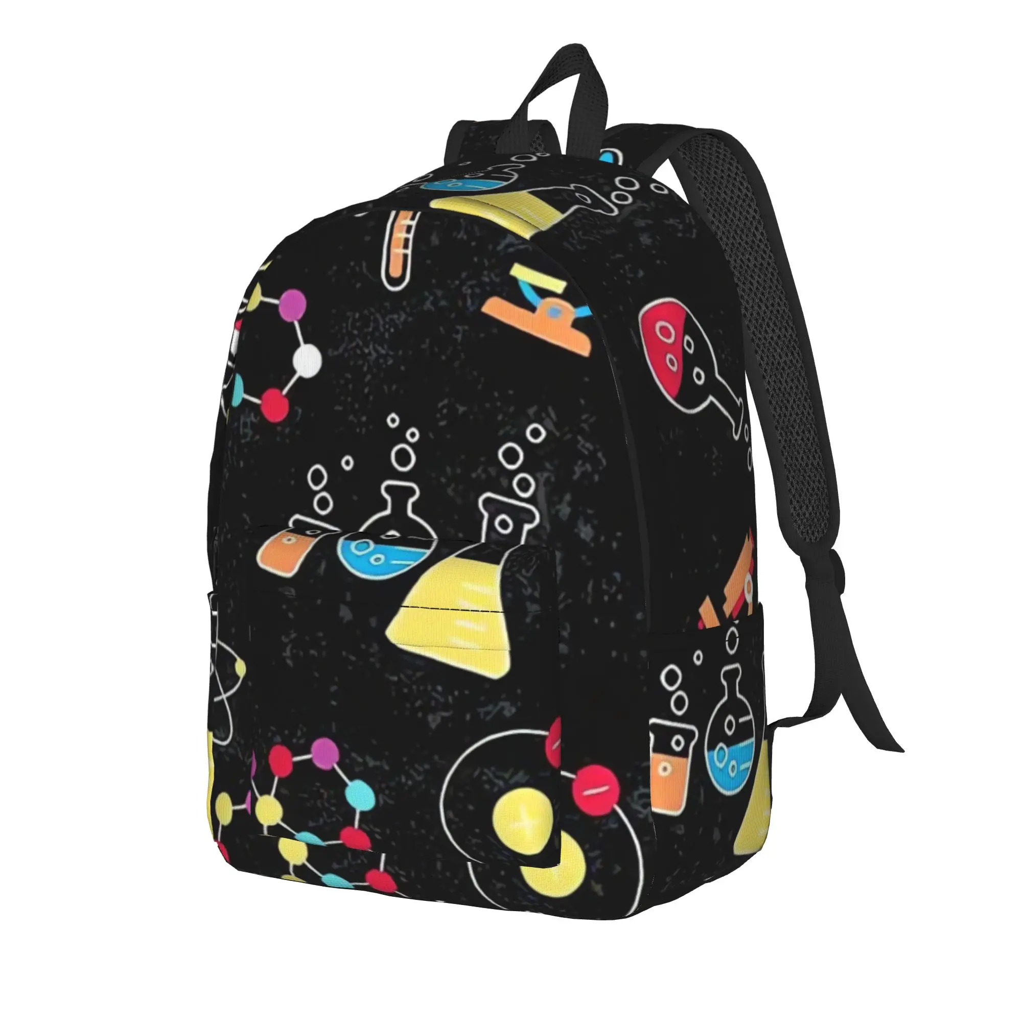 Chemistry Science Test Tubes Lab School Subject Backpack Student  Durable Backpacks Polyester Casual School Bags Rucksack